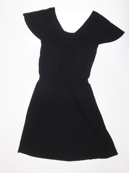 Monsoon Womens Black Modal A-Line Size 12 Scoop Neck Pullover