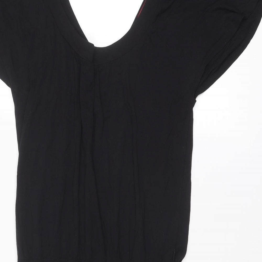 Monsoon Womens Black Modal A-Line Size 12 Scoop Neck Pullover