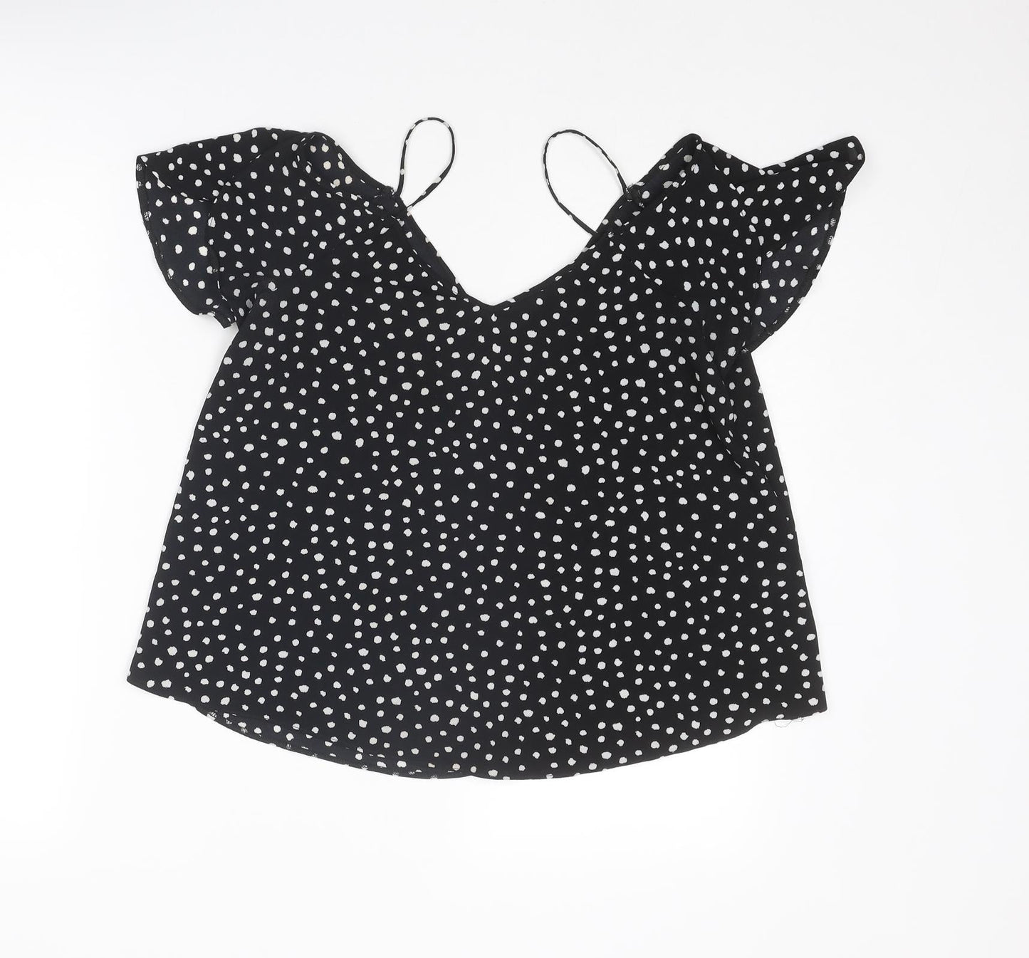 Womens UK Size 10 River Island Black Basic Blouse