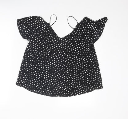 Womens UK Size 10 River Island Black Basic Blouse