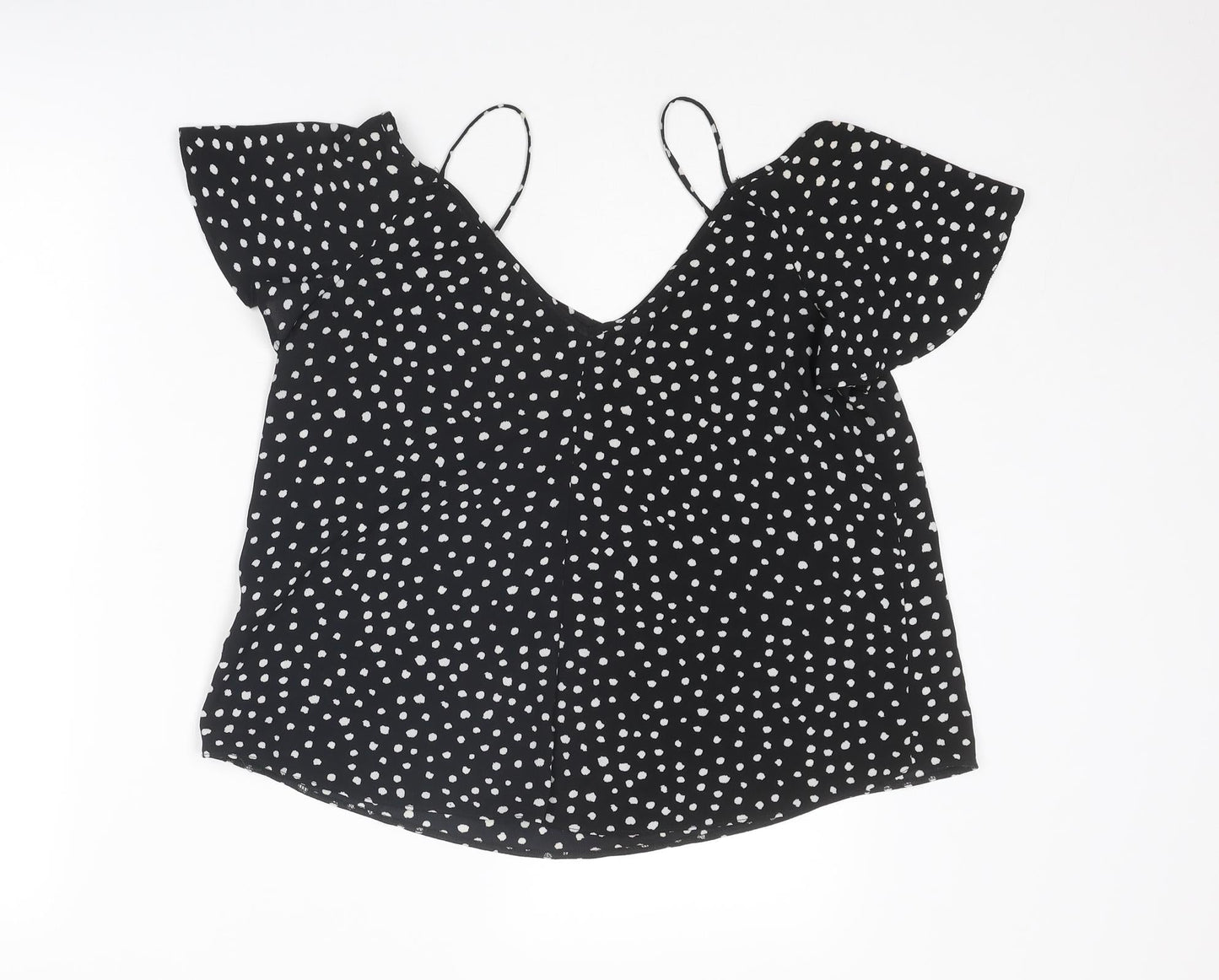 Womens UK Size 10 River Island Black Basic Blouse