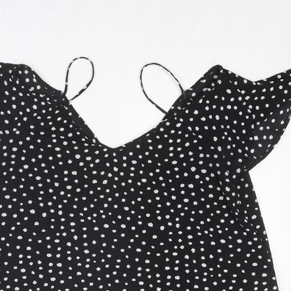 Womens UK Size 10 River Island Black Basic Blouse