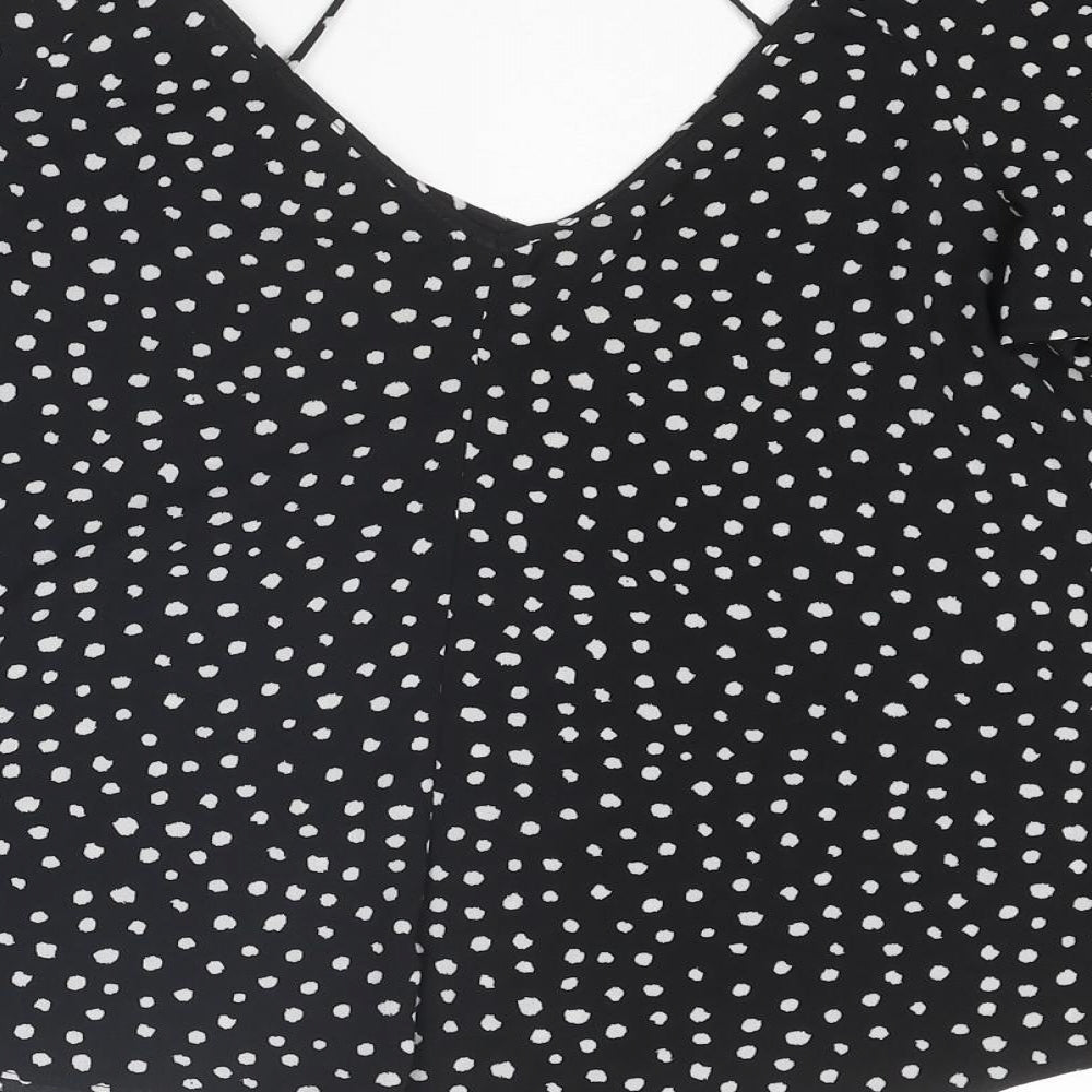 Womens UK Size 10 River Island Black Basic Blouse