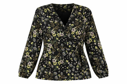 Wallis Womens Multicoloured Floral Polyester Wrap Blouse Size 12 V-Neck