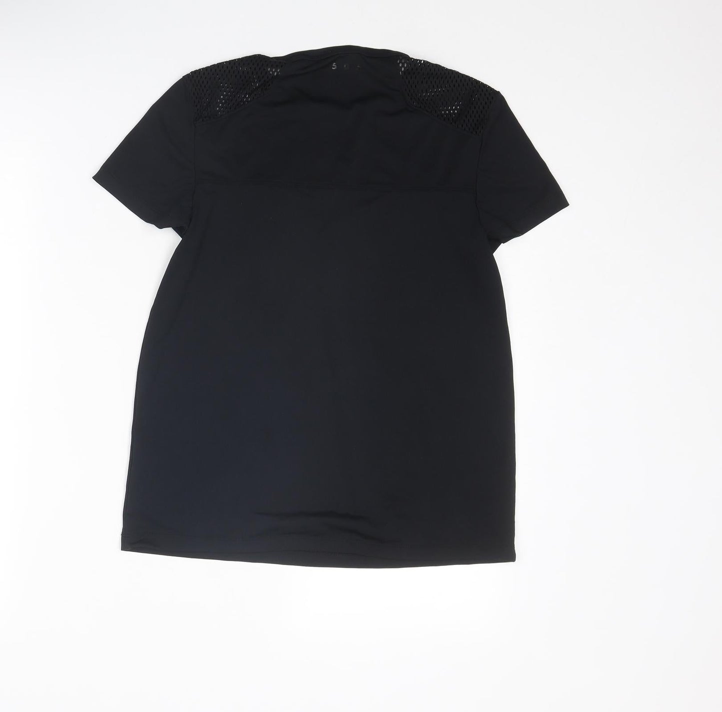 ASOS Womens Black Polyester Basic T-Shirt Size 8 Round Neck Pullover