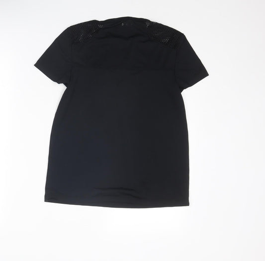 ASOS Womens Black Polyester Basic T-Shirt Size 8 Round Neck Pullover