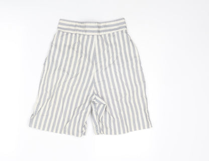 Globe Trotter Womens Grey Striped Cotton Culotte Shorts Size 24 in L6 in Regular Zip