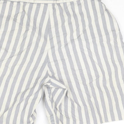 Globe Trotter Womens Grey Striped Cotton Culotte Shorts Size 24 in L6 in Regular Zip