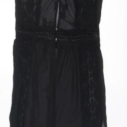 Divided by H&M Womens Black Polyester Tunic Blouse Size 8 Round Neck - Open Front Longline