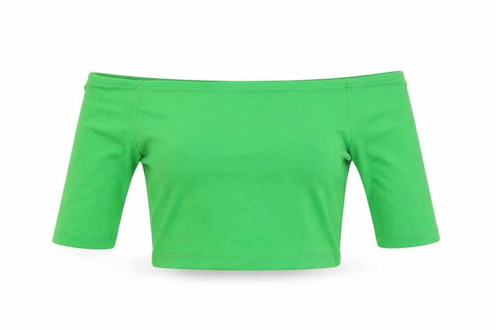 Womens UK Size S Zara Green Cropped T-Shirt