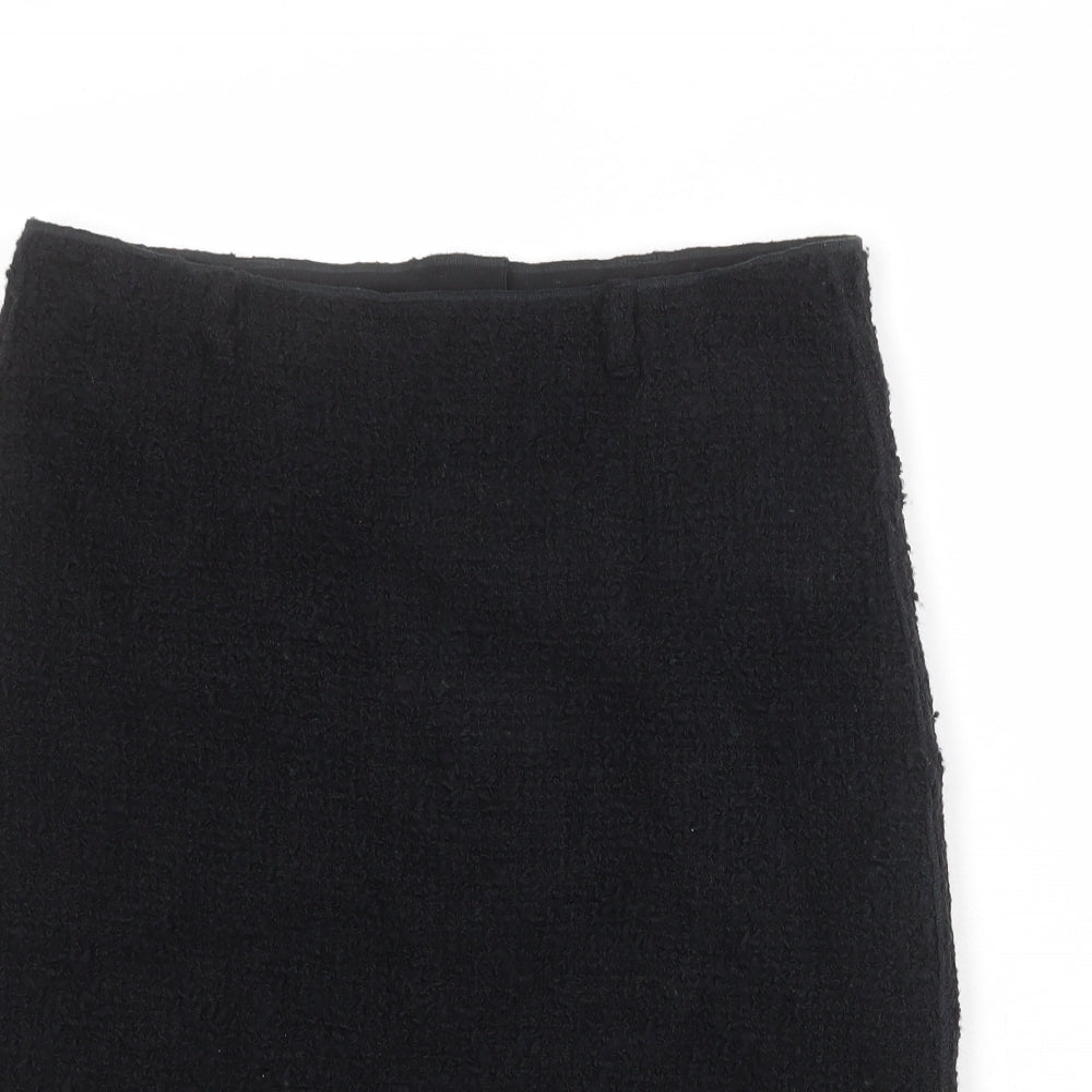 Villaret Womens Black Polyester A-Line Skirt Size L Zip
