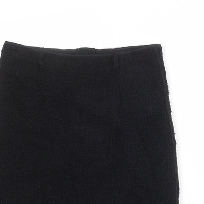 Villaret Womens Black Polyester A-Line Skirt Size L Zip