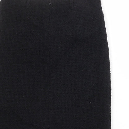 Villaret Womens Black Polyester A-Line Skirt Size L Zip