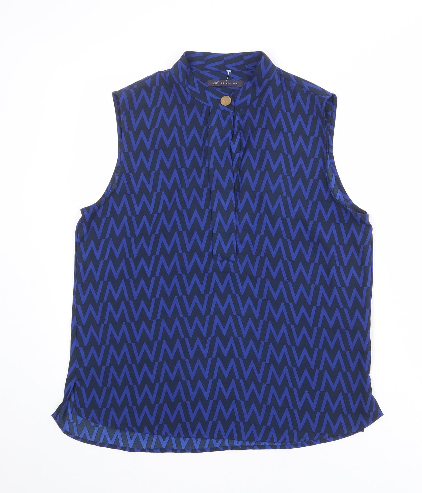 Womens UK Size 12 Marks and Spencer Blue Basic Blouse
