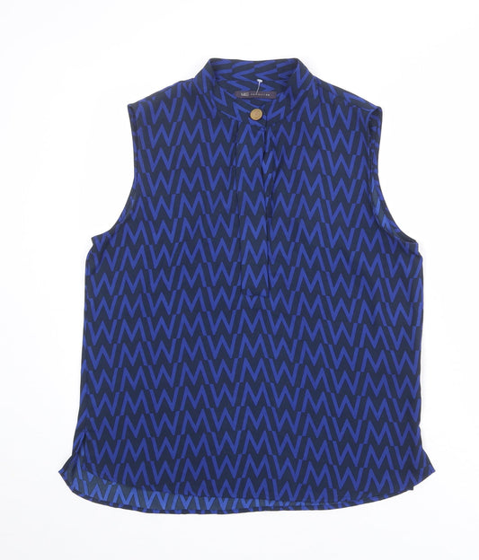 Womens UK Size 12 Marks and Spencer Blue Basic Blouse