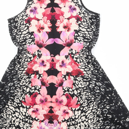 H&M Womens Multicoloured Floral Polyester Fit & Flare Size M Round Neck Pullover