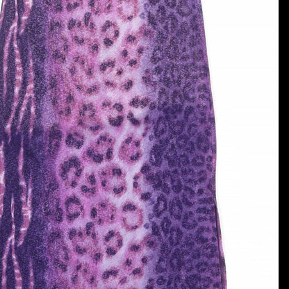 Acrobat Womens Purple Animal Print Polyester A-Line Skirt Size S - Tiger leopard pattern