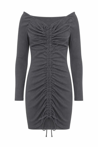 PRETTYLITTLETHING Womens Grey Polyester Bodycon Size 12 V-Neck Pullover