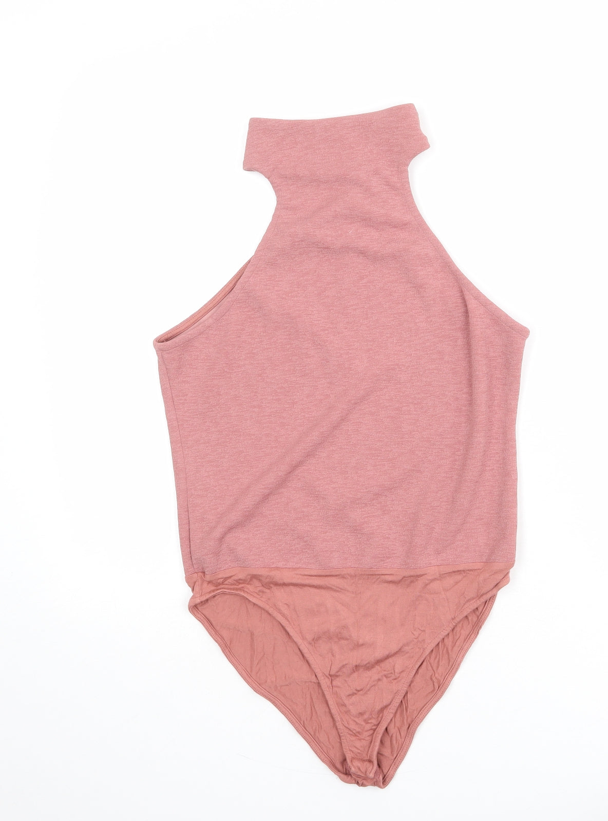 River Island Womens Pink Polyester Bodysuit One-Piece Size 14 Snap