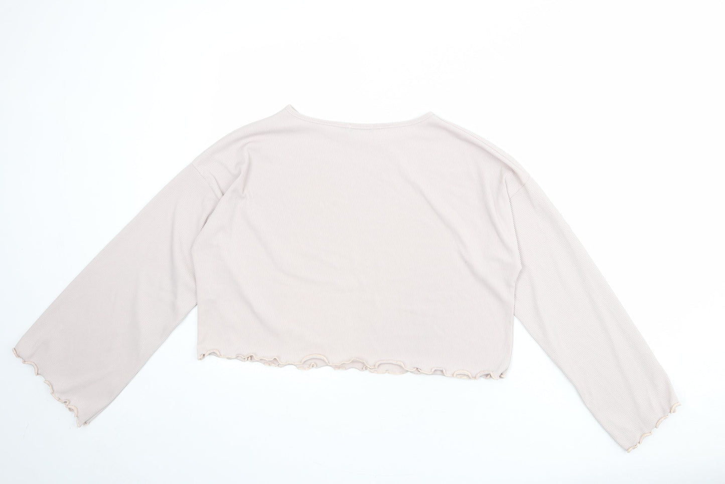 Nasty Gal Womens Grey Polyester Basic T-Shirt Size 10 Boat Neck