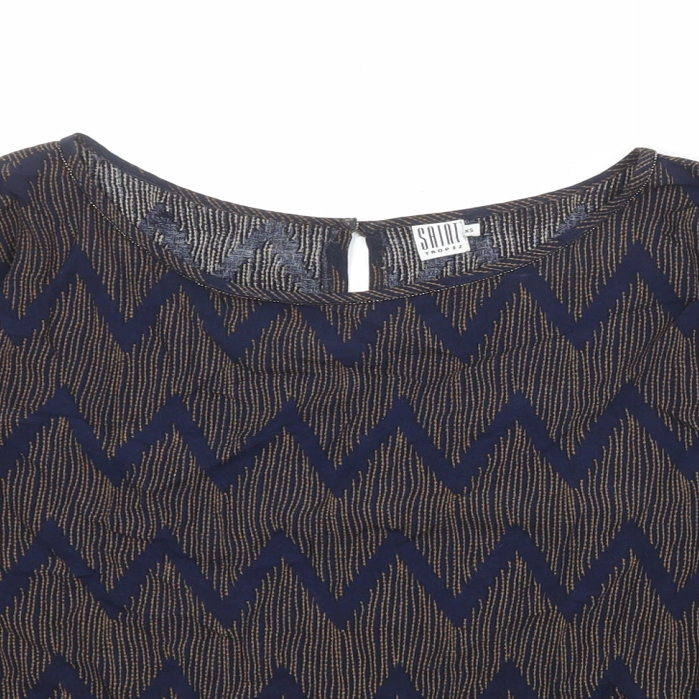 Womens UK Size XS Saint Tropez Clothing Blue Basic Blouse