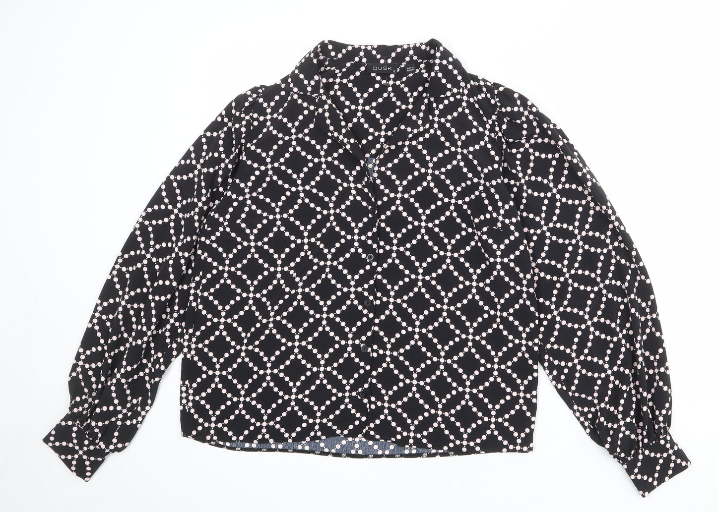 Womens UK Size 12 dusk Black Basic Blouse