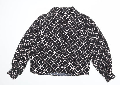 Womens UK Size 12 dusk Black Basic Blouse