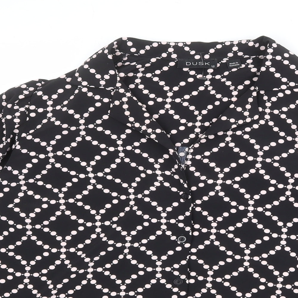 Womens UK Size 12 dusk Black Basic Blouse