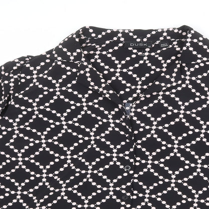Womens UK Size 12 dusk Black Basic Blouse