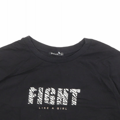 Stradivarius Womens Black 100% Cotton Basic T-Shirt Size M Crew Neck