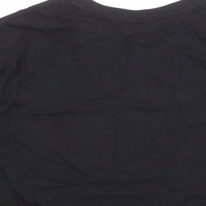Stradivarius Womens Black 100% Cotton Basic T-Shirt Size M Crew Neck