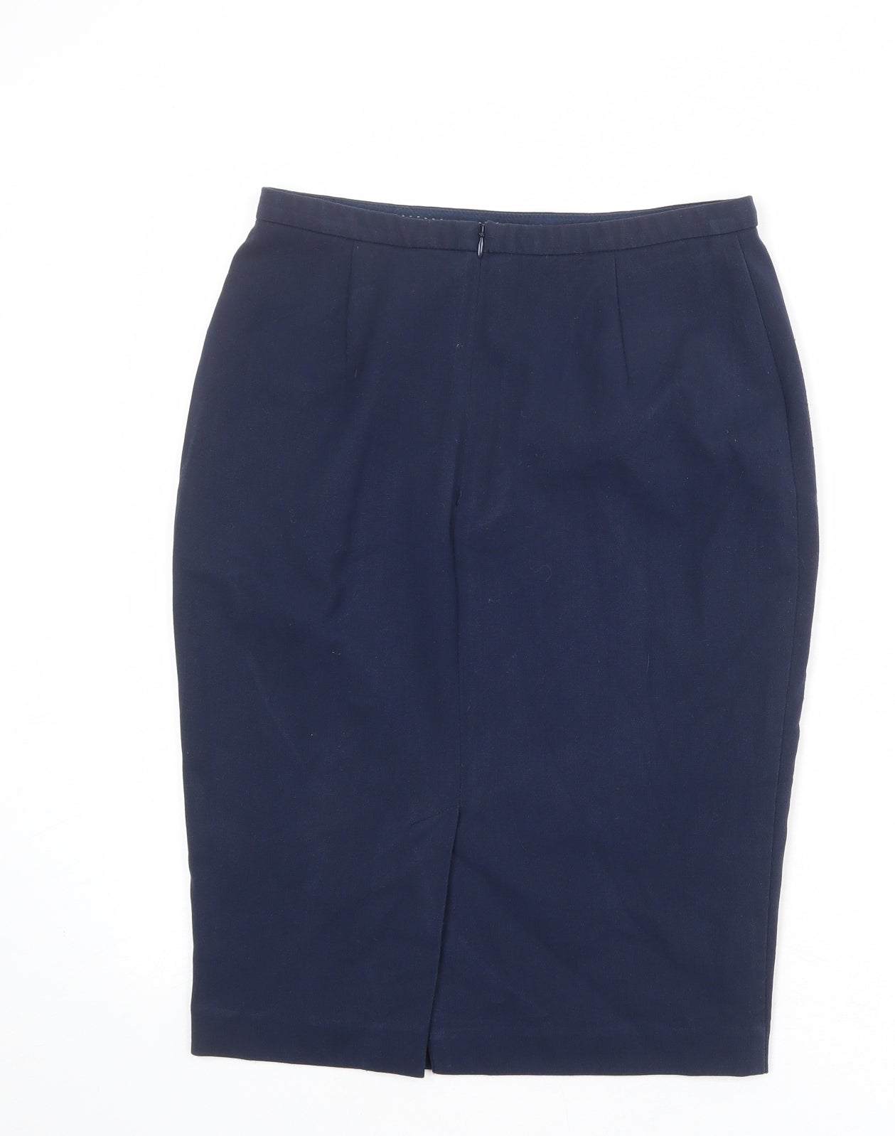 Marks and Spencer Womens Blue Polyester Straight & Pencil Skirt Size 10 Zip