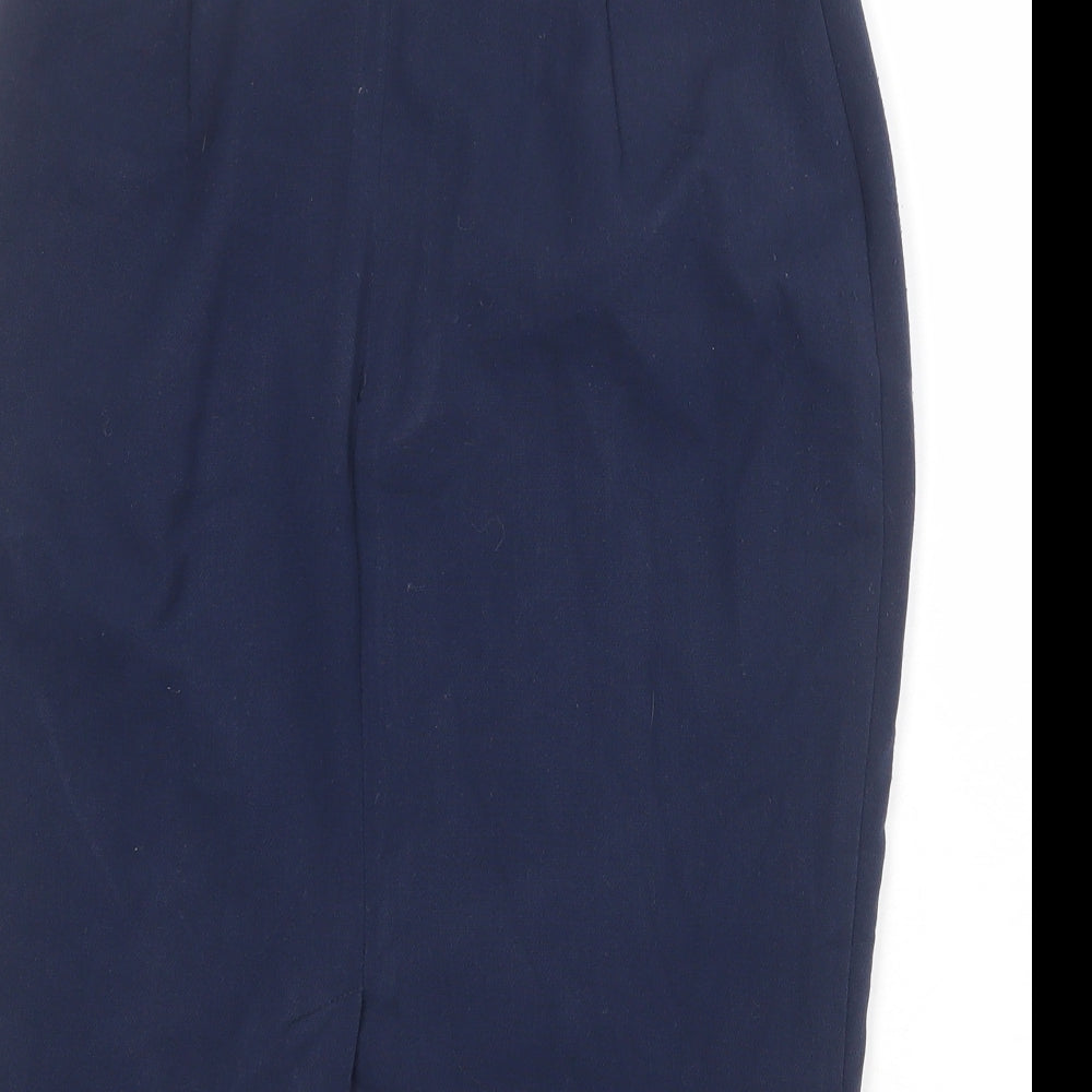 Marks and Spencer Womens Blue Polyester Straight & Pencil Skirt Size 10 Zip