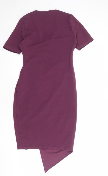 PRETTYLITTLETHING Womens Purple Polyester Shift Size 12 V-Neck Pullover