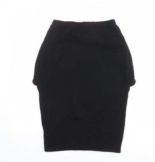 Boohoo Womens Black Polyester Straight & Pencil Skirt Size 12