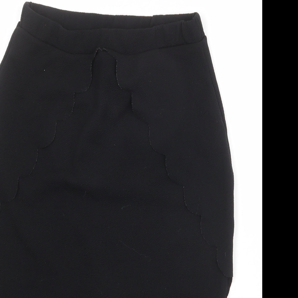 Boohoo Womens Black Polyester Straight & Pencil Skirt Size 12