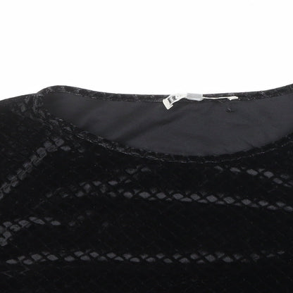 Womens UK Size 10 Hearts & Bows Black Cropped T-Shirt