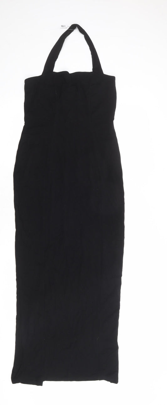ASOS Womens Black Viscose Shift Size 8 Halter Pullover