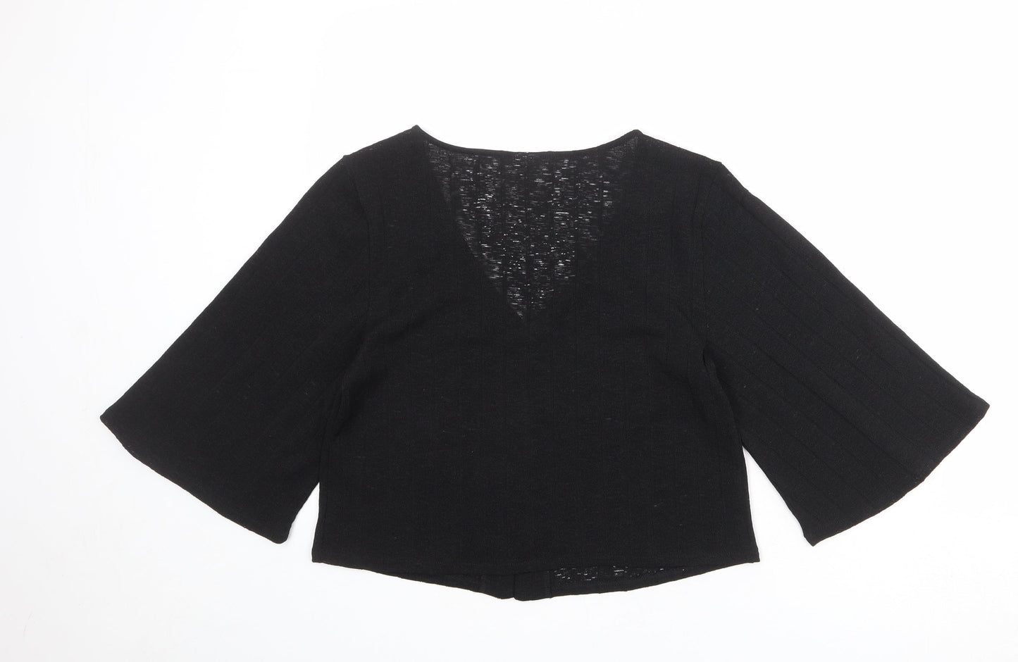 Womens UK Size S H&M Black Basic Button-Up