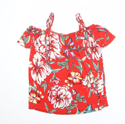 Womens UK Size 8 Dorothy Perkins Red Basic Blouse