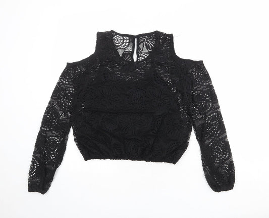 Womens UK Size XS Hollister Black Basic Blouse