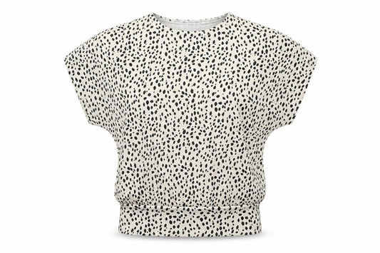 New Look Womens Ivory Geometric Polyester Basic Blouse Size S Round Neck