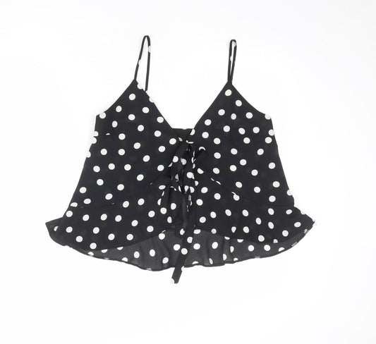 Womens UK Size 10 ASOS Black Cropped Tank