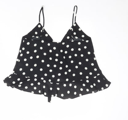 Womens UK Size 10 ASOS Black Cropped Tank