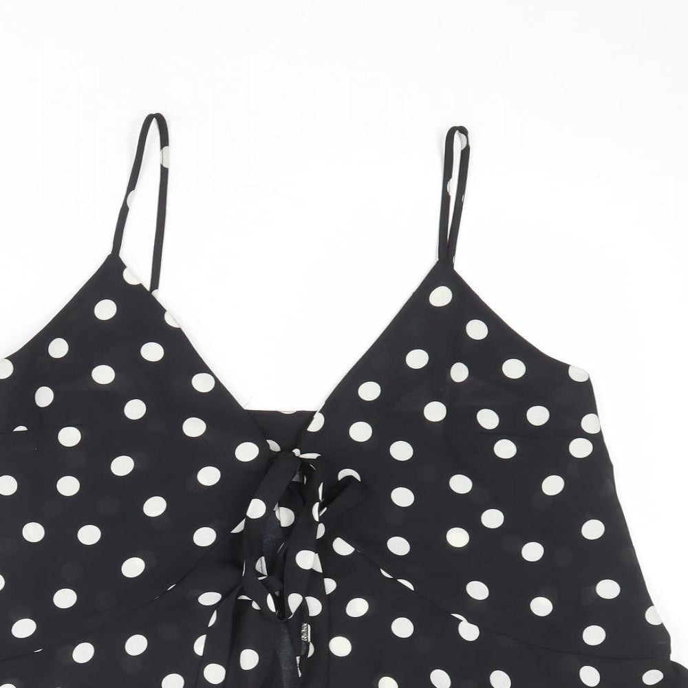 Womens UK Size 10 ASOS Black Cropped Tank