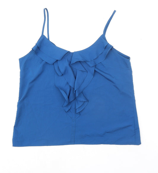 FOREVER 21 Womens Blue Polyester Camisole Tank Size M Scoop Neck