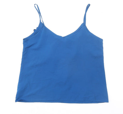 FOREVER 21 Womens Blue Polyester Camisole Tank Size M Scoop Neck
