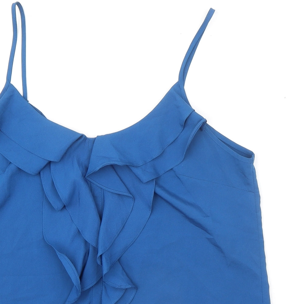 FOREVER 21 Womens Blue Polyester Camisole Tank Size M Scoop Neck