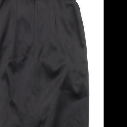 M&Co Womens Black Polyester Mini Size 12 Square Neck Zip - Strapless