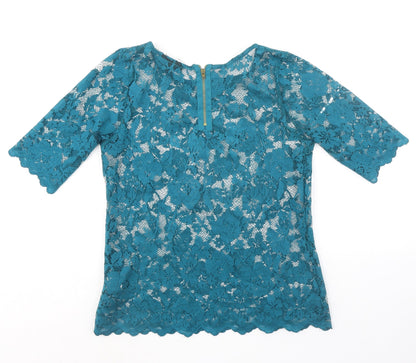 Womens UK Size 6 Warehouse Green Basic Blouse